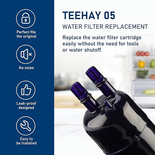 TEEHAY KAD1RXD1 - Reemplazo de filtro de agua, compatible con KitchenAid - Filtro de hielo y agua para nevera, KAD1RXD1 (PURPLE, 4 unidades) - Image 5