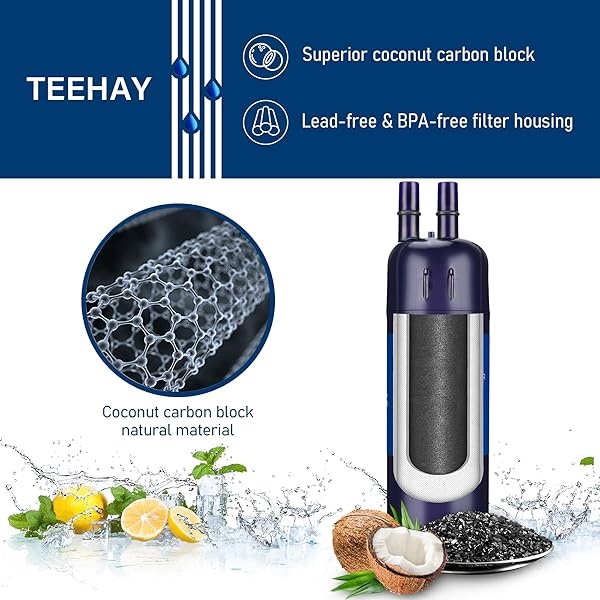 TEEHAY KAD1RXD1 - Reemplazo de filtro de agua, compatible con KitchenAid - Filtro de hielo y agua para nevera, KAD1RXD1 (PURPLE, 4 unidades) - Image 6