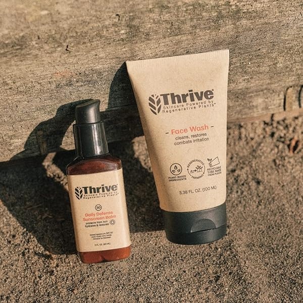 THRIVE - Kit de cuidado de la piel para mujeres y hombres (2 piezas) - Set de regalo con lavado facial natural e hidratante con mineral de zinc no nano SPF 30 - Fabricado en Estados Unidos con ingredientes orgánicos y naturales - Image 5