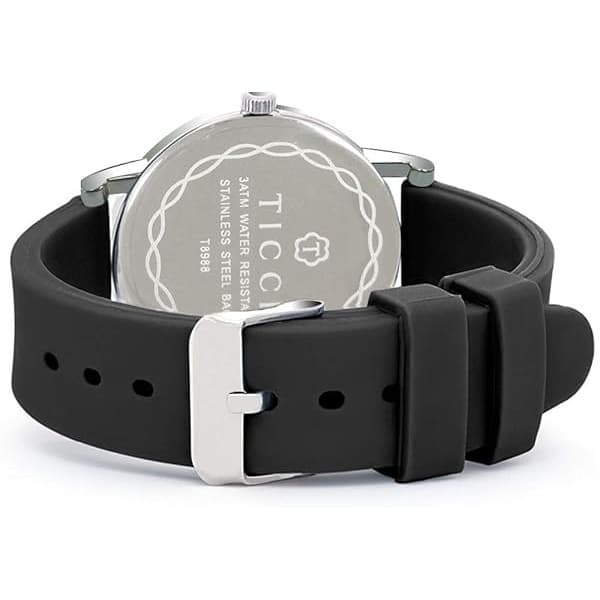 TICCI Reloj de cuarzo médico, unisex, con números arábigos, esfera de fácil lectura, correa de silicona, resistente al agua, para estudiantes, médicos, enfermeras, Correa negra, esfera negra. - Image 5