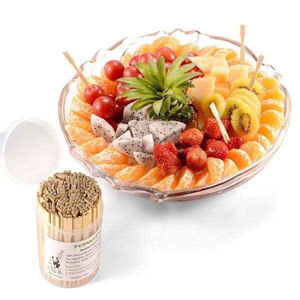 TONGYE - Mini tenedores de bambú de 3.5 pulgadas, tenedores de cóctel para aperitivos, pequeños tenedores de madera para frutas, púas de alimentos desechables para fiestas, accesorios de suministros - Image 6