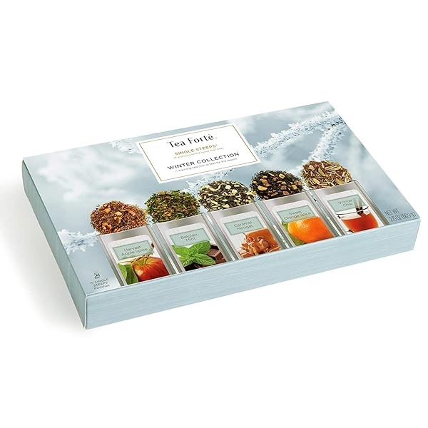 Tea Forte Muestra de té de hojas sueltas de Single Steeps, caja de té variada, 15 bolsas de una sola porción (colección de invierno) - Image 3
