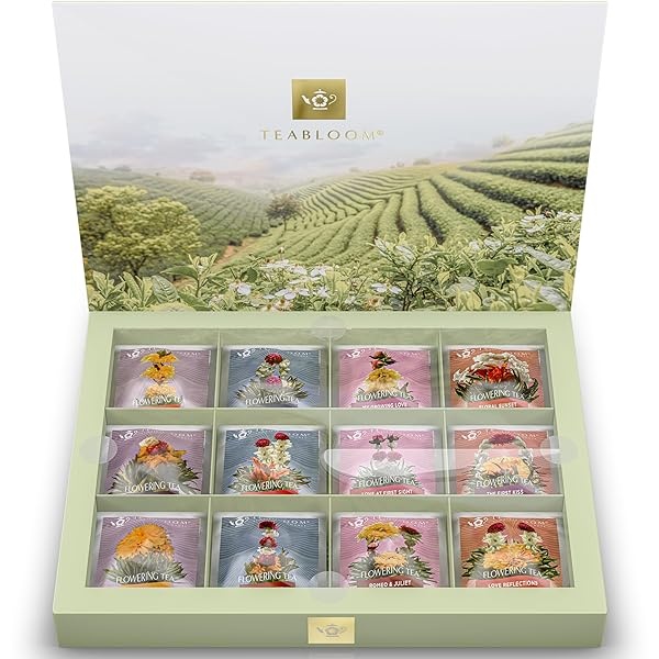 Teabloom - Baúl de té floreciente de la mejor calidad de la colección de té floreciente de los jardines más bellos del mundo, 12 variedades más vendidas de tés florecientes empaquetadas en una hermosa caja de té lista para regalo - Image 3