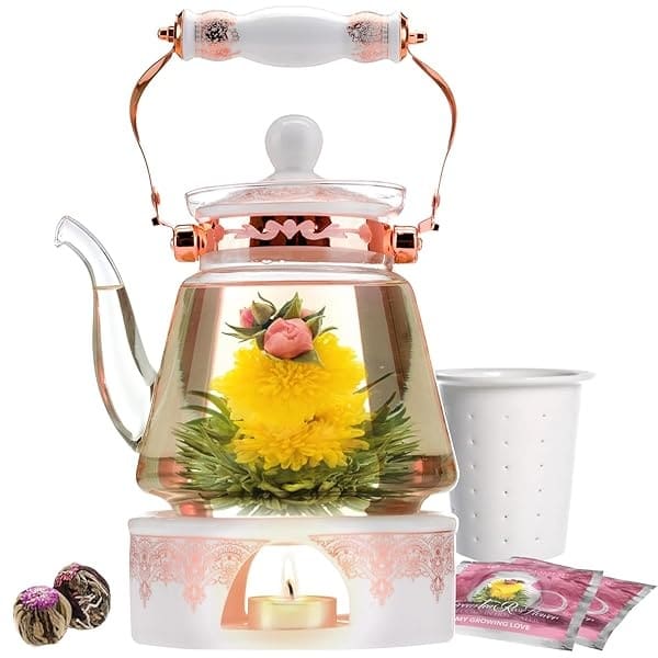 Teabloom - Baúl de té floreciente de la mejor calidad de la colección de té floreciente de los jardines más bellos del mundo, 12 variedades más vendidas de tés florecientes empaquetadas en una hermosa caja de té lista para regalo - Image 5