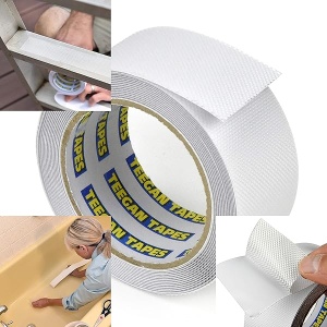 Teegan Tapes - Cinta antideslizante de fricción de seguridad transparente para exteriores, hogar, uso comercial e industrial, escaleras, escaleras, baño, cinta de agarre transparente
