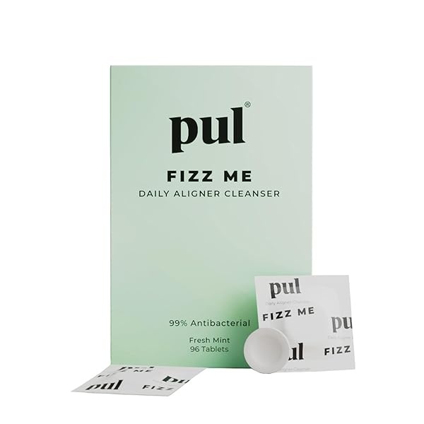The Pultool Daily Aligner Cleanser Tablets by PUL-Remove Odors Discoloration Stains & Plaque-Specially Formulated to Clean & Brighten Aligners,Retainers,Dentures-96 Pack