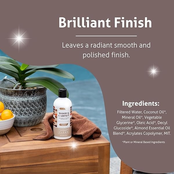 Therapy Kit de limpiador y pulido de madera con paño de microfibra grande, 16 fl oz, mejor utilizado como muebles, limpiador de mesa de madera, restaurador de gabinetes, acondicionador, spray de pulido - Image 6