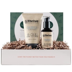 Thrive Skin Restoring Kit - 2 Piece Men Grooming Gift Set with Unscented Natural Face Wash and Face Lotion; Gift for Men Made with Organic & Natural Ingredients Specially Formulated for Sensitive Skin