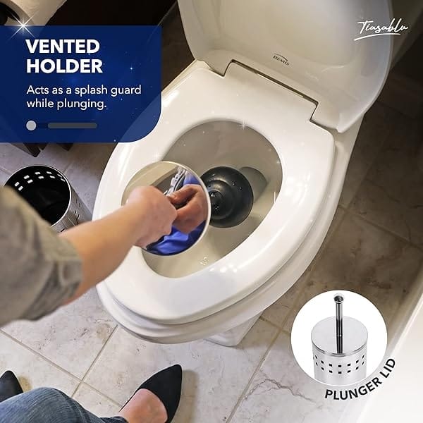 Tiasablu émbolo con soporte oculto – resistente, sin salpicaduras, mango largo – discreto émbolo para baño - Image 4