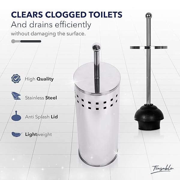 Tiasablu émbolo con soporte oculto – resistente, sin salpicaduras, mango largo – discreto émbolo para baño - Image 6