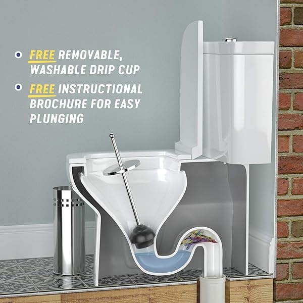 Tiasablu émbolo con soporte oculto – resistente, sin salpicaduras, mango largo – discreto émbolo para baño - Image 8