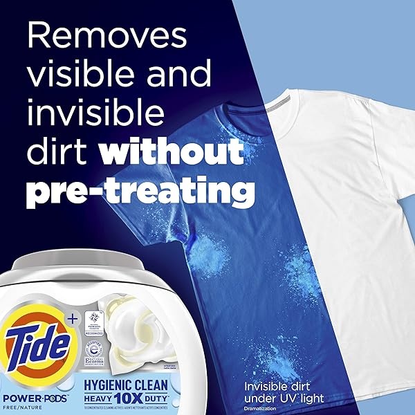 Tide Hygienic Clean - Detergente para ropa con 10 unidades de cápsulas, 25 unidades, sin perfume, para suciedad visible e invisible - Image 3