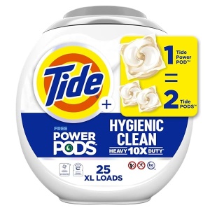 Tide Hygienic Clean - Detergente para ropa con 10 unidades de cápsulas, 25 unidades, sin perfume, para suciedad visible e invisible