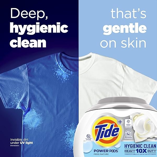 Tide Hygienic Clean - Detergente para ropa con 10 unidades de cápsulas, 25 unidades, sin perfume, para suciedad visible e invisible - Image 5