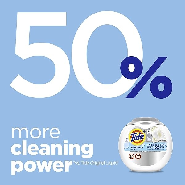 Tide Hygienic Clean - Detergente para ropa con 10 unidades de cápsulas, 25 unidades, sin perfume, para suciedad visible e invisible - Image 6