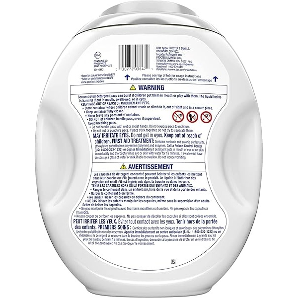Tide Hygienic Clean - Detergente para ropa con 10 unidades de cápsulas, 63 unidades, sin perfume, para suciedad visible e invisible - Image 3