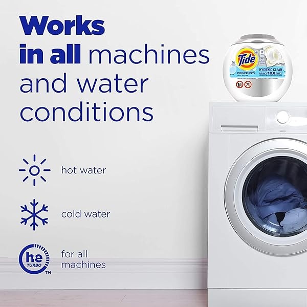 Tide Hygienic Clean - Detergente para ropa con 10 unidades de cápsulas, 63 unidades, sin perfume, para suciedad visible e invisible - Image 8