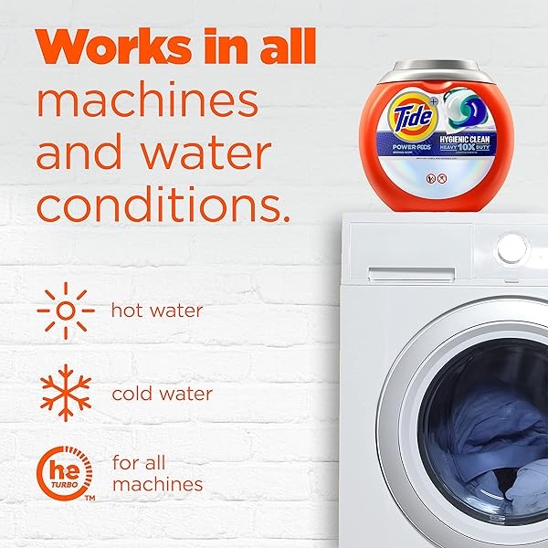 Tide Hygienic Clean Heavy 10x Duty Power PODS Laundry Detergent Pacs, Original, 45 count, For Visible and Invisible Dirt - Image 8