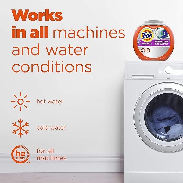 Tide Hygienic Clean Heavy - Paquete de 10 cápsulas de detergente para ropa sucia, original, 63 unidades, para suciedad visible e invisible - Image 7
