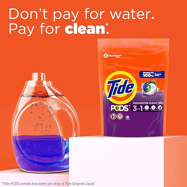 Tide PODS Laundry Detergent Soap Pacs, HE Compatible, 31 ct, Powerful 3-in-1 Clean, Spring Meadow - Image 7