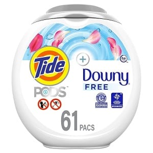 Tide Pods + downy Free, detergente líquido para lavandería, 61 unidades