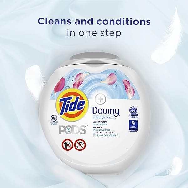 Tide Pods + downy Free, detergente líquido para lavandería, 61 unidades - Image 7