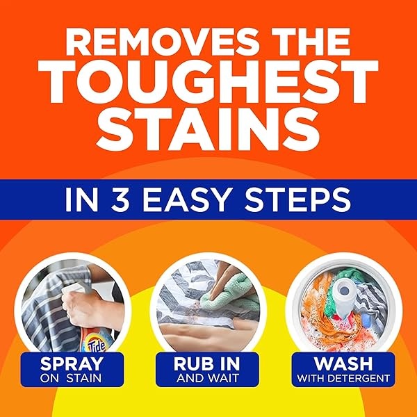 Tide Quitamanchas para la ropa con oxi, ropa de rescate, tapicería, alfombras y más de Tough Stains (21.5 onzas líquidas, paquete de 2) - Image 6