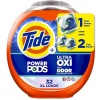 Tide Ultra OXI Power PODS con eliminadores de olores, paquete de detergente para ropa, 32 unidades, para suciedad visible e invisible