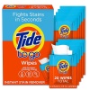 Tide to Go Instant Stain Removing Wipes, 10 Count Wipes (Pack of 2)