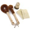 Tierra Juego de brochas de madera ecológicas y esponjas de limpieza – 5 piezas – 100% biodegradable y sostenible