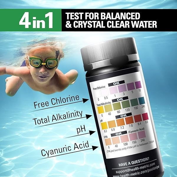 Tiras métricas de prueba para piscina y spa de 4 vías, 1-paquete - Image 3