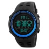 Tonnier - Reloj de pulsera para hombre, multifunción, digital, LED, militar, con doble hora, cronómetro, resistente al agua, para hombre con correa de poliuretano, Azul