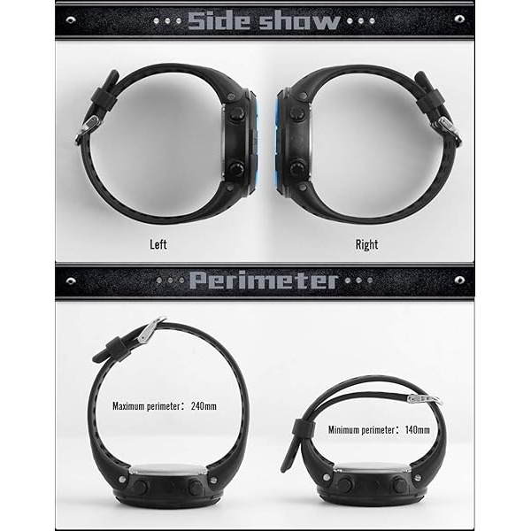 Tonnier - Reloj de pulsera para hombre, multifunción, digital, LED, militar, con doble hora, cronómetro, resistente al agua, para hombre con correa de poliuretano, Azul - Image 6