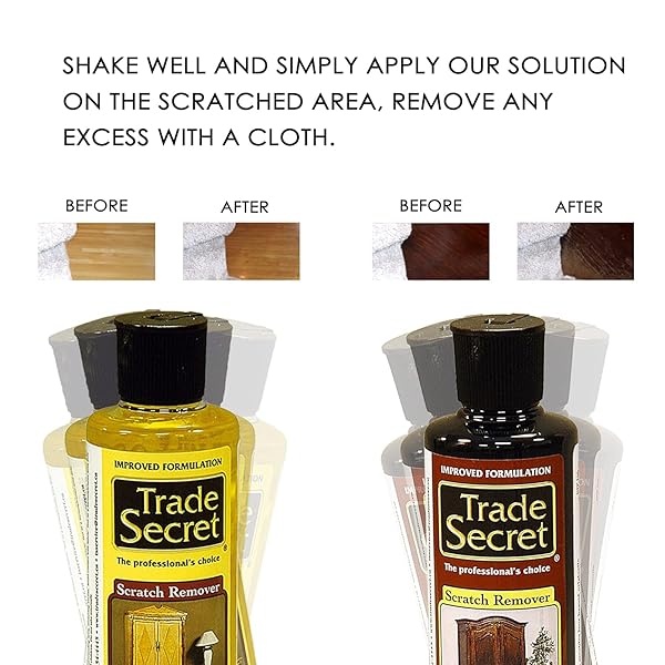 Trade Secret - Corrector de arañazos para muebles de madera real y cubierta de piso con rasguños y arañazos en superficies de madera, oculta defectos menores (claro y oscuro) - Image 3
