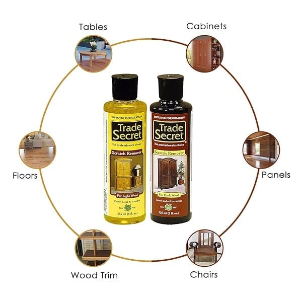 Trade Secret - Corrector de arañazos para muebles de madera real y cubierta de piso con rasguños y arañazos en superficies de madera, oculta defectos menores (claro y oscuro) - Image 5