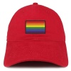 Trendy Apparel Shop - Gorro de algodón bordado con bandera de arco iris, Rojo, Talla única