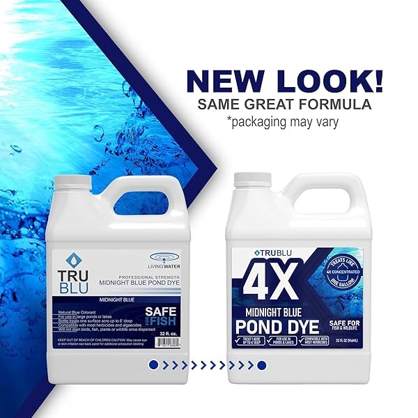 TruBlu - Tinte para estanque azul, tinte para piscina, controla las algas con una fórmula concentrada, tinte azul que proporciona sombra de estanque, tinte azul natural para estanque - Image 3