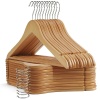 UINICOR Perchas de madera – 30 unidades – Perchas delgadas de madera para trajes, perchas de alta resistencia con muescas cortadas con precisión, perchas de madera, perchas de ropa para camisa, traje, vestido, natural