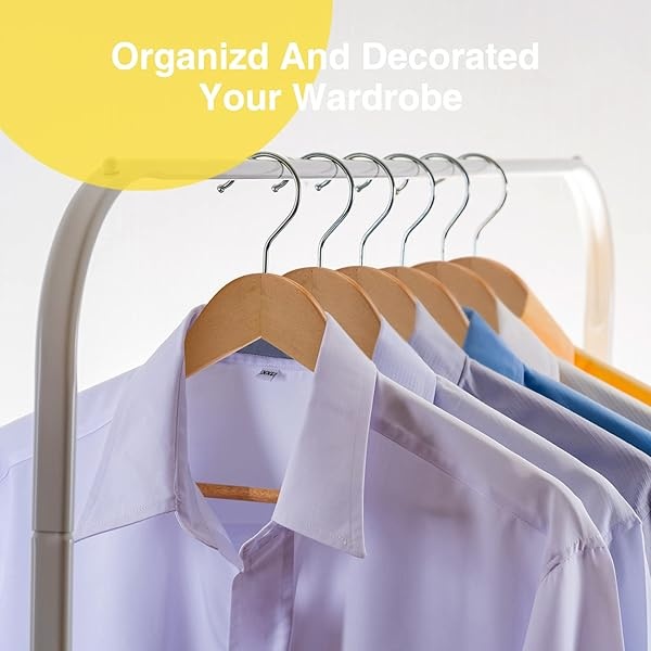 UINICOR Perchas de madera – 30 unidades – Perchas delgadas de madera para trajes, perchas de alta resistencia con muescas cortadas con precisión, perchas de madera, perchas de ropa para camisa, traje, vestido, natural - Image 5