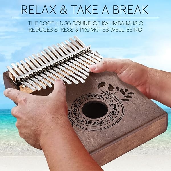 UNOKKI Kalimba - Piano de pulgar de 17 teclas, piano de caoba portátil con instrucciones, bolsa de transporte y martillo de afinación, reduce el estrés y promueve el bienestar, regalo para niños, - Image 5