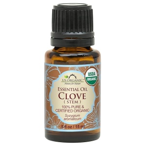 US Organic 100% Pure Clove Stem Essential Oil - USDA Certified Organic, Steam Distilled (15 ml)