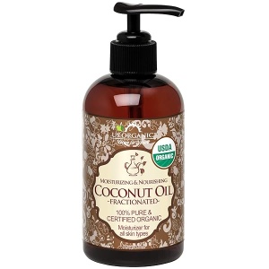US Organic_Aceite MCT de Coco Fraccionado, Certificado Orgánico por USDA, Sin OMG, Perfecto para Masaje, Cabello, Cuidado de la Piel, 100% Puro, Sin Hexano (240 ml)