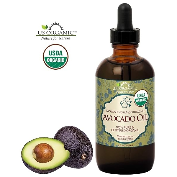 US Organic_Aceite de Aguacate Virgen, Sin Refinar, Certificado Orgánico por USDA, 100% Puro y Natural, Prensado en Frío, en Botella de Vidrio Ámbar con Cuentagotas para Fácil Aplicación (115 ml) - Image 4