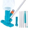 U.S. Pool Supply limpiador de agua portátil de lujo para piscina con 5 secciones de poste, cepillos para fregar, bolsa de hojas – para piscinas sobre el suelo, balnearios, estanques, piscinas inflables – Se fija a manguera de jardín
