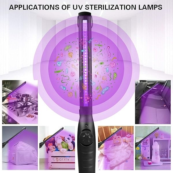UV Light Sanitizer, Portable UV Light Disinfection Lamp USB Rechargeable Ultraviolet Light Sanitizer for Home Hotel Travel Car Kills 99% of Germs Viruses & Bacteria UV light Sanitizer Wand - Image 8