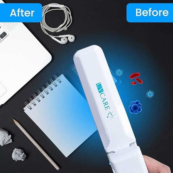 UV Travel Sanitizer|UV Sanitizing Wand|Ultra Violet Pocket Sterilizer|Portable UV-C Light Kills Bacteria,Virus,Bed Bugs,Mold|Keeps Home Germ Free|Sanitize & Disinfect Toothbrush, Phones & Surfaces - Image 3