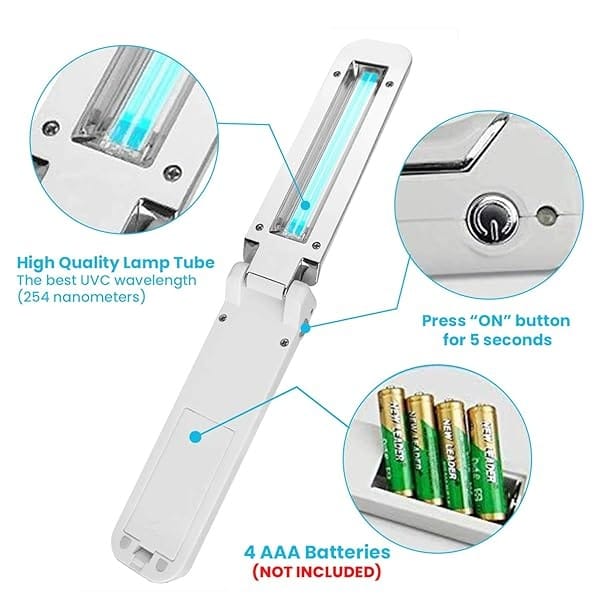 UV Travel Sanitizer|UV Sanitizing Wand|Ultra Violet Pocket Sterilizer|Portable UV-C Light Kills Bacteria,Virus,Bed Bugs,Mold|Keeps Home Germ Free|Sanitize & Disinfect Toothbrush, Phones & Surfaces - Image 5