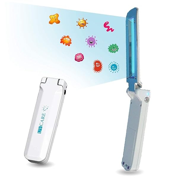 UV Travel Sanitizer|UV Sanitizing Wand|Ultra Violet Pocket Sterilizer|Portable UV-C Light Kills Bacteria,Virus,Bed Bugs,Mold|Keeps Home Germ Free|Sanitize & Disinfect Toothbrush, Phones & Surfaces