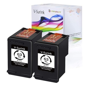 V-Surink Cartucho de tinta remanufacturado para HP 63 63XL Envy 4520 4516 Officejet 5255 5258 4655 4650 3830 3831 4655 Deskjet 2130 2132 1112 3630 3633 3636363636363 363636363 363636363 3636363 36363636363 3636363 4 Impresoras (Negro)