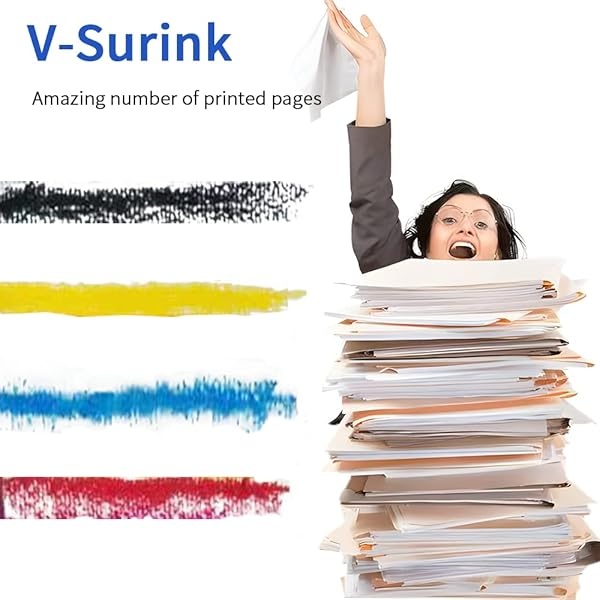 V-Surink Cartucho de tinta remanufacturado para HP 63 63XL Envy 4520 4516 Officejet 5255 5258 4655 4650 3830 3831 4655 Deskjet 2130 2132 1112 3630 3633 3636363636363 363636363 363636363 3636363 36363636363 3636363 4 Impresoras (Negro) - Image 5